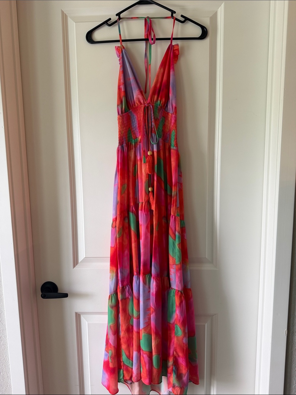 Pink & Red Floral Maxi Dress